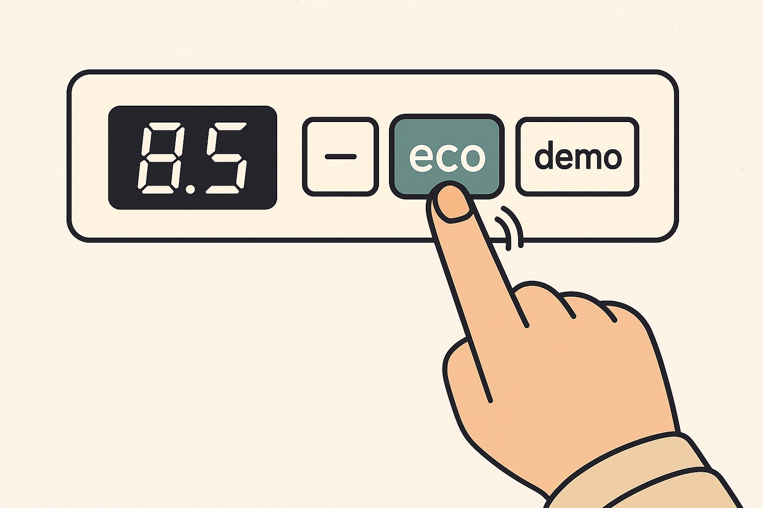 節電/エコ/デモモードを一時OFFにする操作イメージ