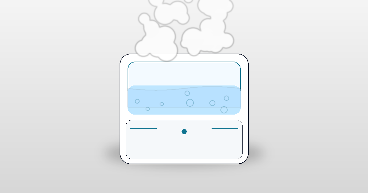 加湿器の臭いの原因と対処：タンクのぬめりを落として完全乾燥するイメージ