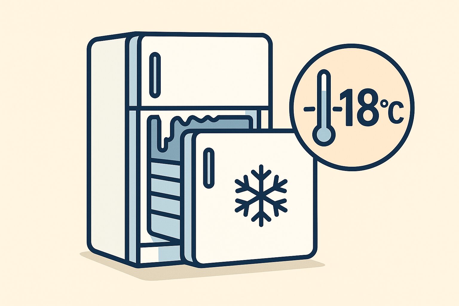 冷凍庫 冷えが悪い時の基準は−18℃以下を示す図