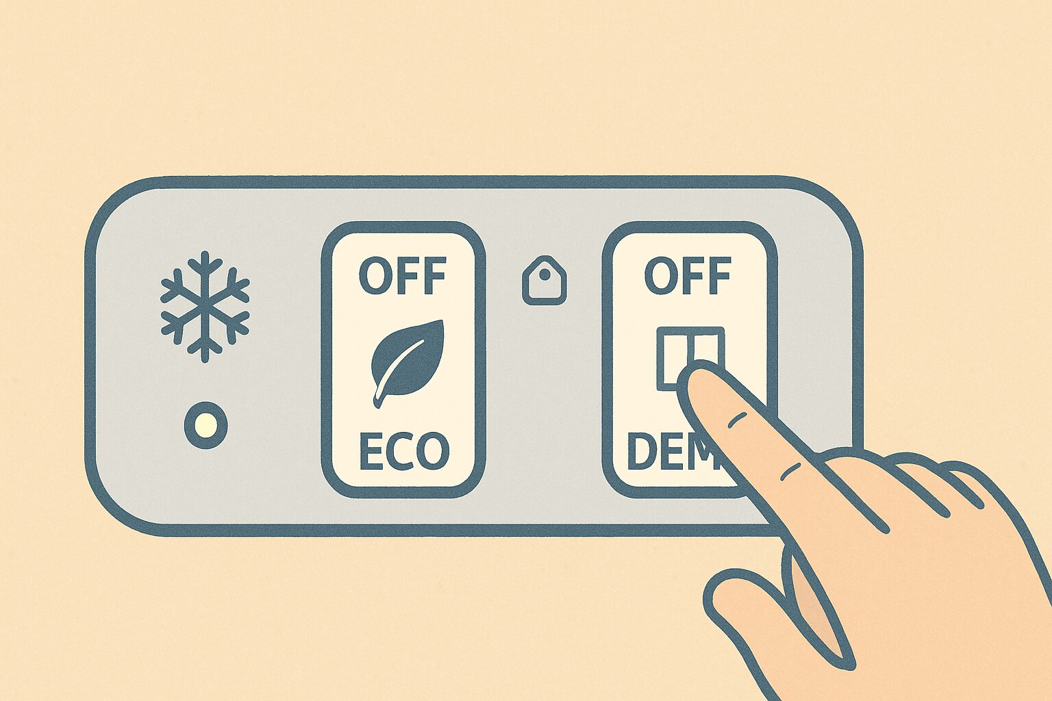 節電/デモを一時OFFにする操作パネルのイメージ